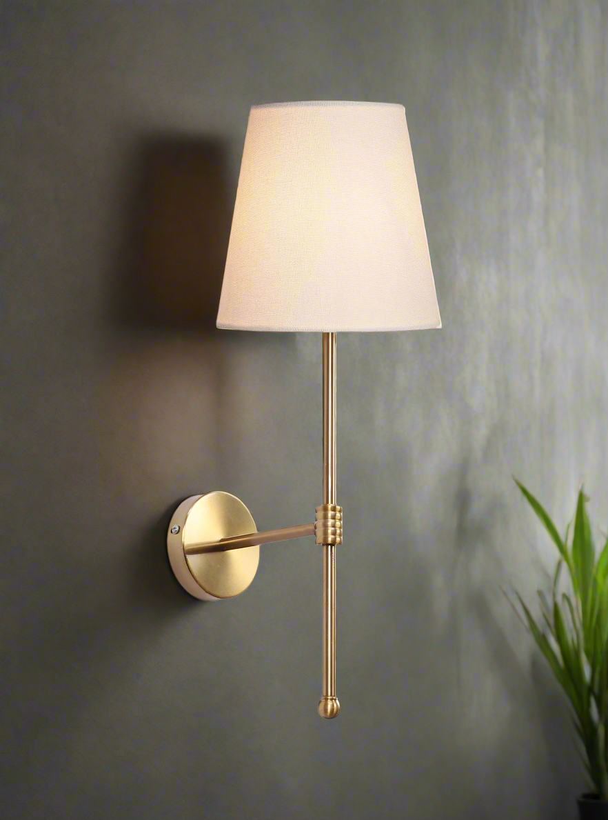 Art Deco Wall Light for Bedroom | Fabric Wall Lamp - Evin