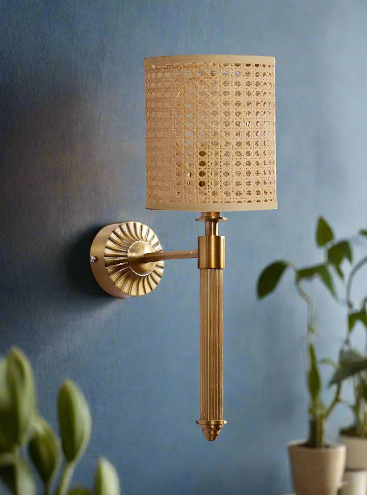 Cane Wall Lamp for Living Room | Rattan Wall Sconce - Corwin