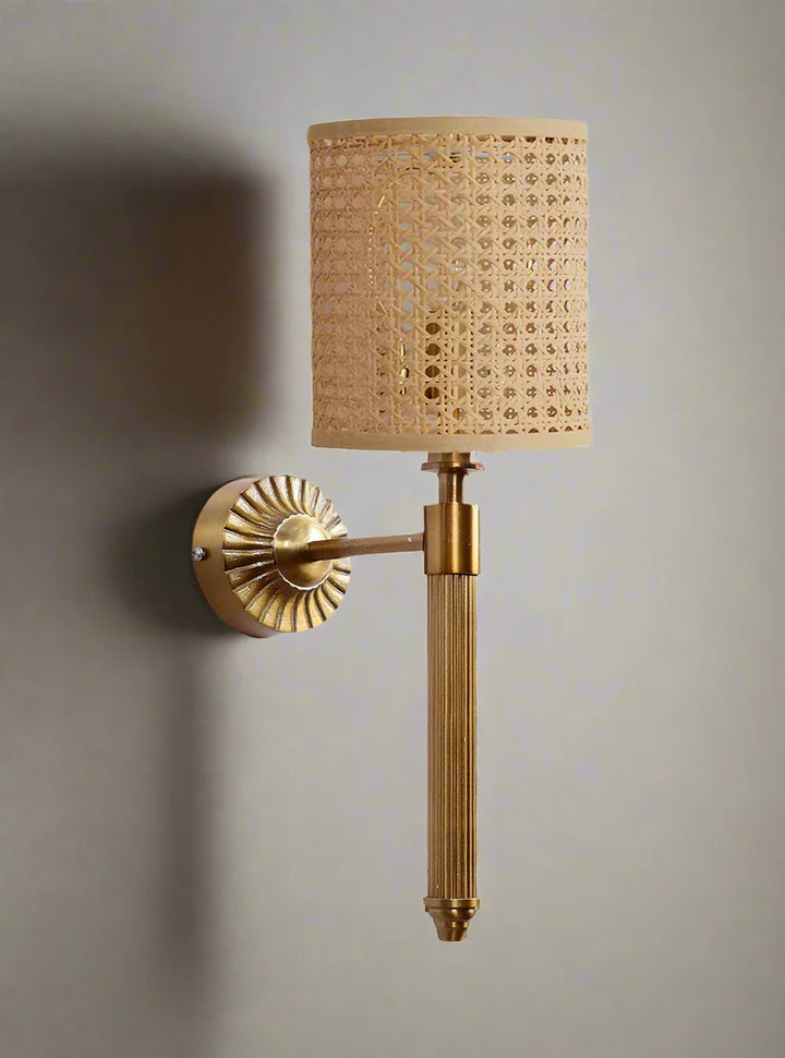 Cane Wall Lamp for Living Room | Rattan Wall Sconce - Corwin