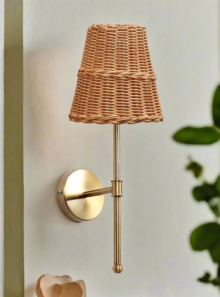 Cane Wall Lamp for Bathroom | Rattan Wall Sconce - Yancy
