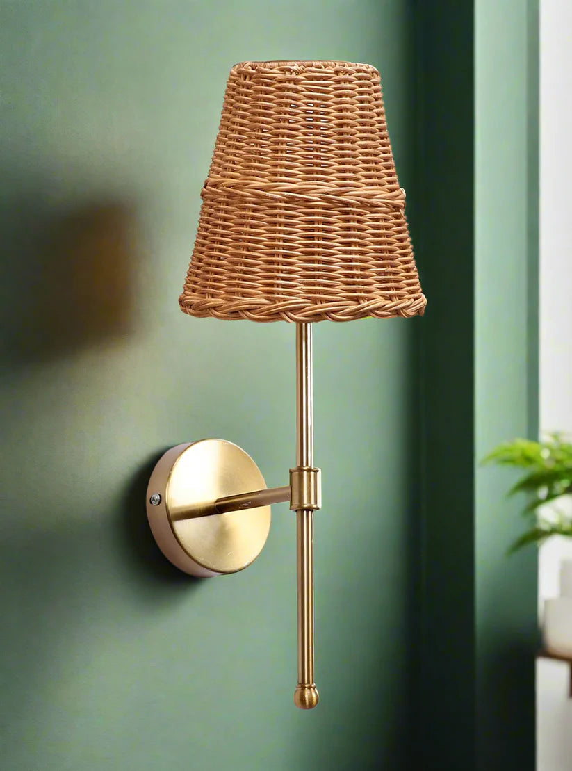 Cane Wall Lamp for Bathroom | Rattan Wall Sconce - Yancy