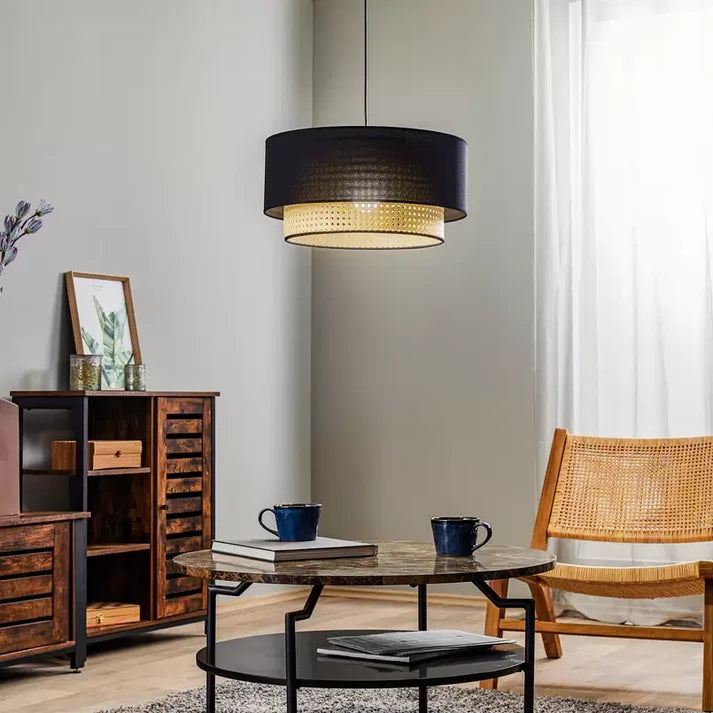 Rattan Hanging Light for Living Room | Cane Pendant Lamp - Corvis