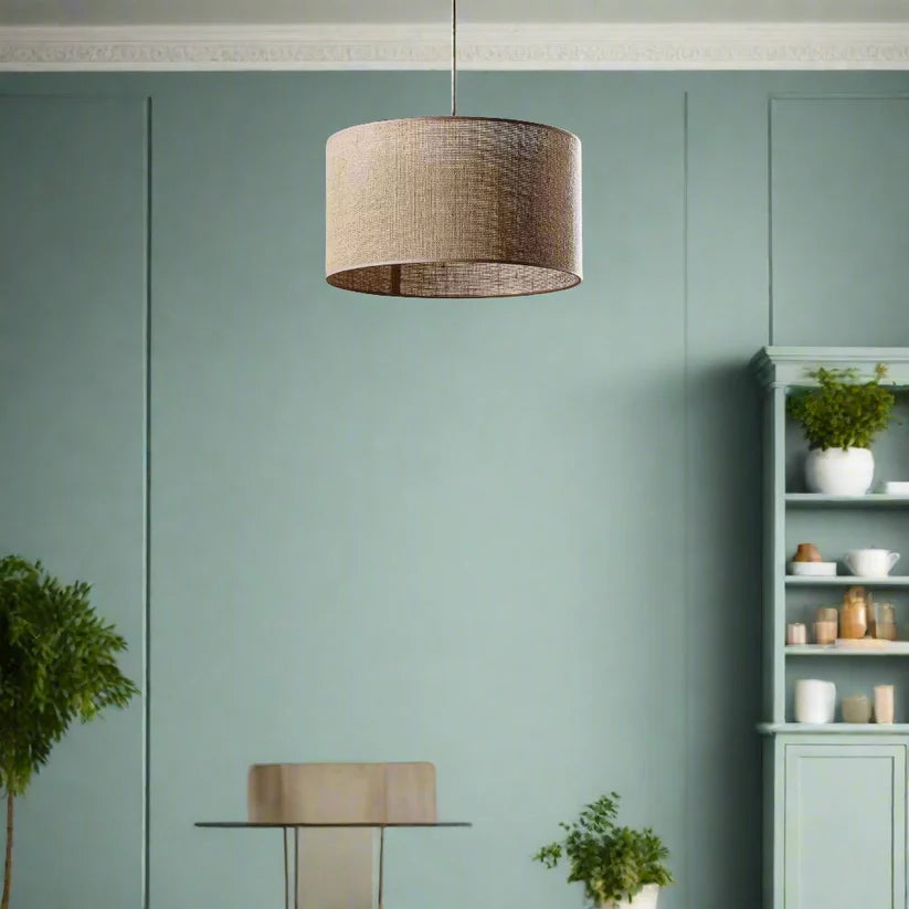 Jute Hanging Light for Living Room | Natural Pendant Lamp - Varek