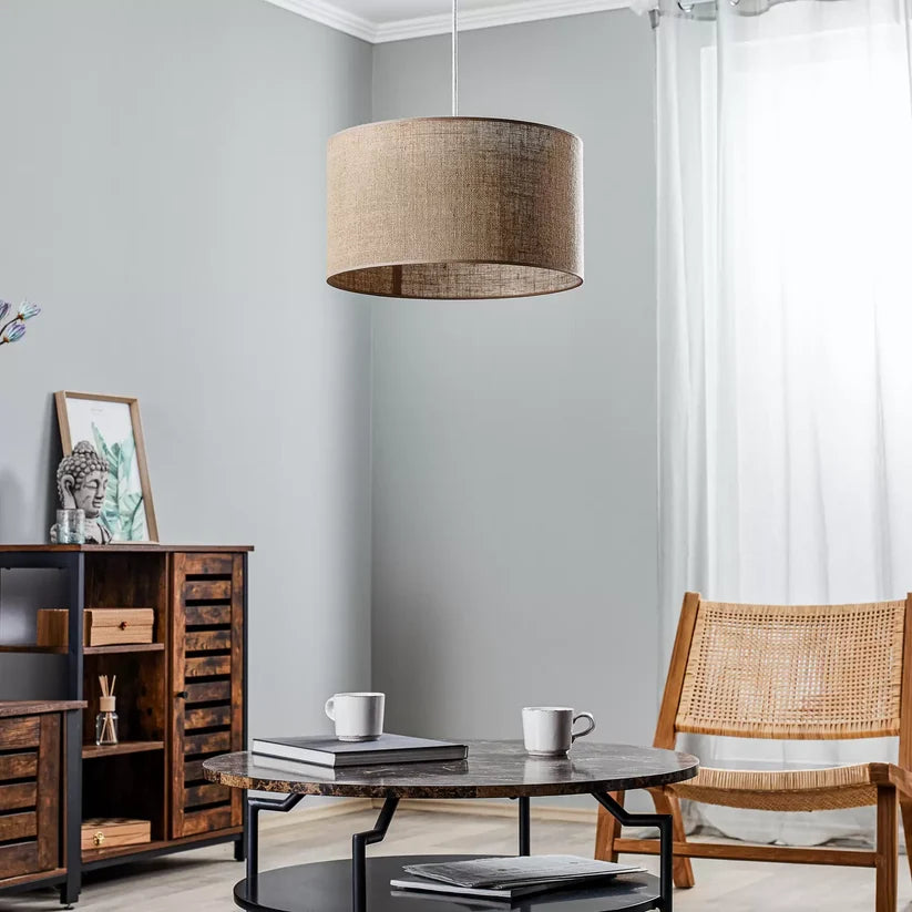 Jute Hanging Light for Living Room | Natural Pendant Lamp - Varek
