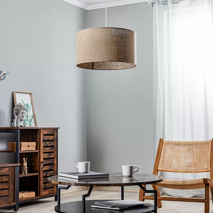 Jute Hanging Light for Living Room | Natural Pendant Lamp - Varek