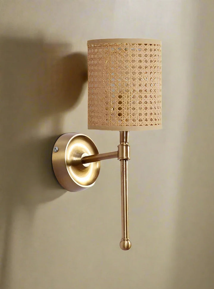 Wicker Wall Sconce for Bathroom | Cane Wall Lamp- Falkonhurstby