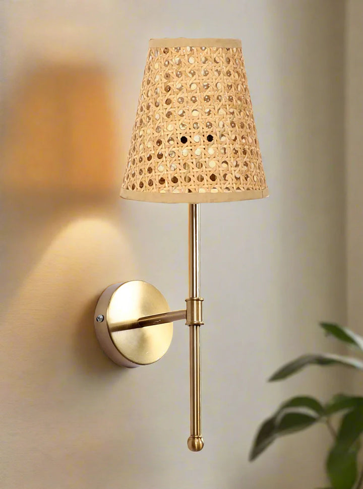 Cane Wall Light for Kitchen | Bamboo Wall Lamp - Everett