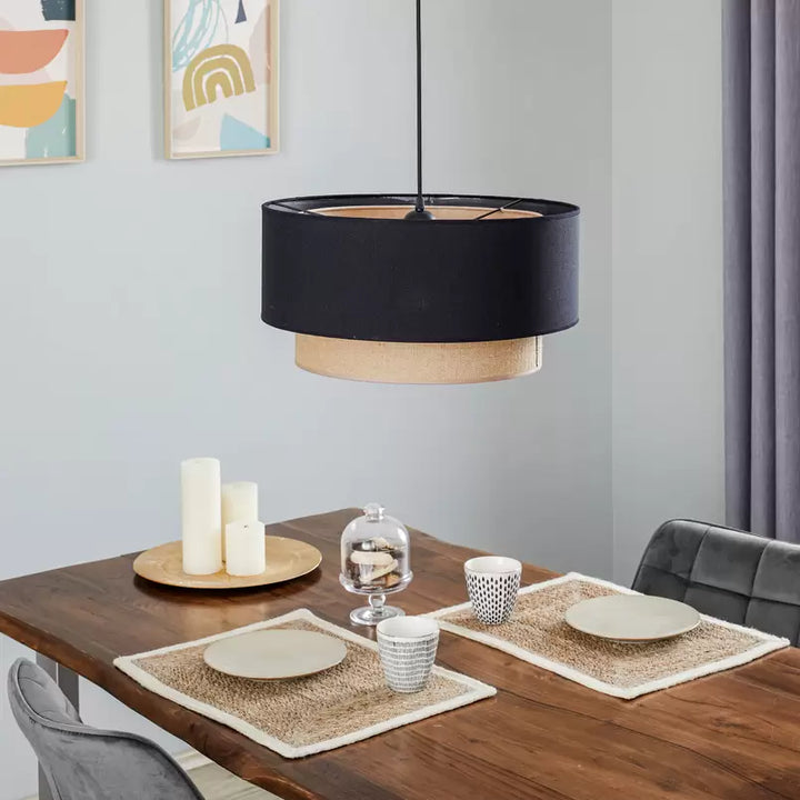 Jute Hanging Light for Bedroom | Natural Pendant Lamp - Quill