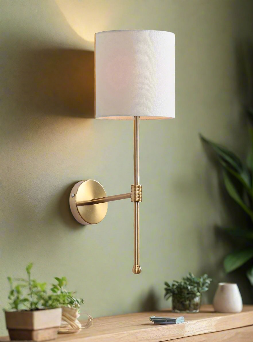 Contemporary Wall Light for Living Room | Fabric Wall Sconce - Naina