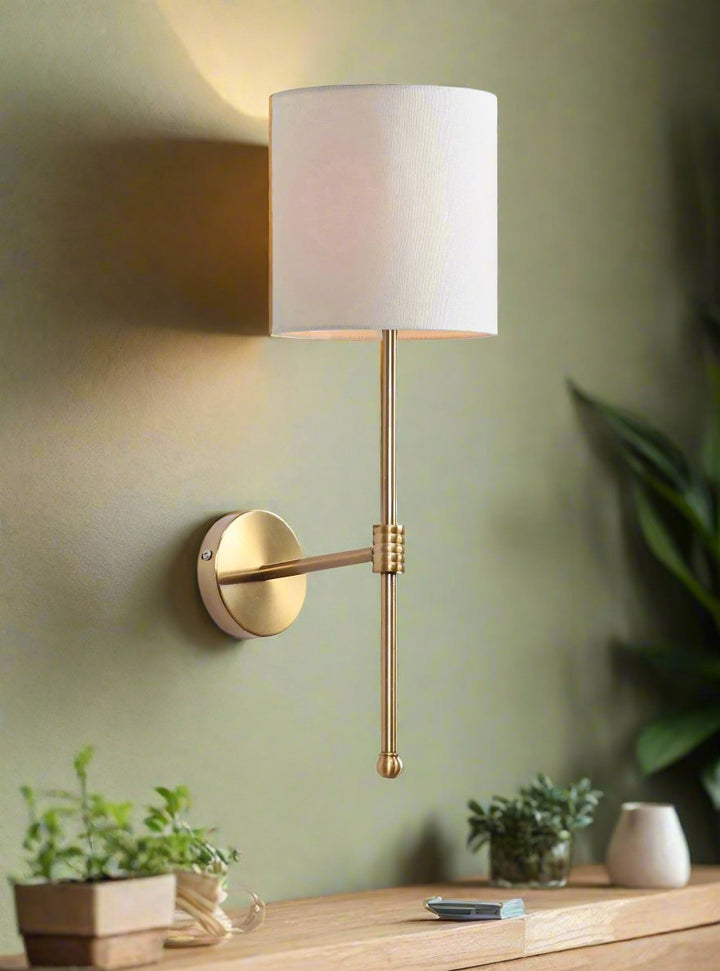 Contemporary Wall Light for Living Room | Fabric Wall Sconce - Naina