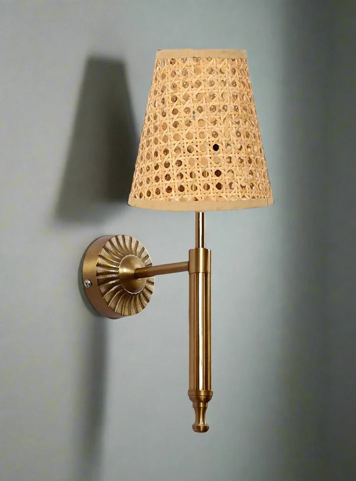 Rattan Wall Lamp for Hallway | Cane Wall Sconce - Nileswood