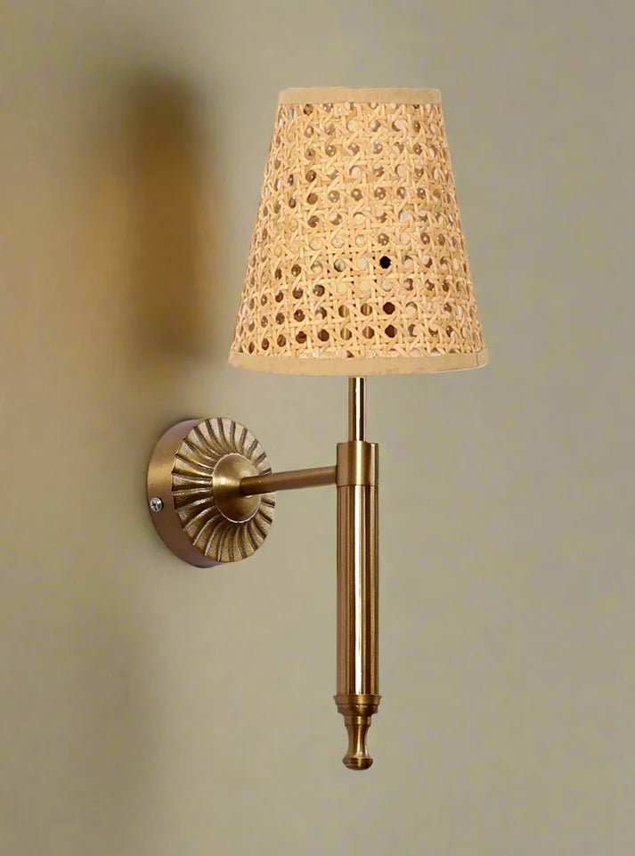 Rattan Wall Lamp for Hallway | Cane Wall Sconce - Nileswood