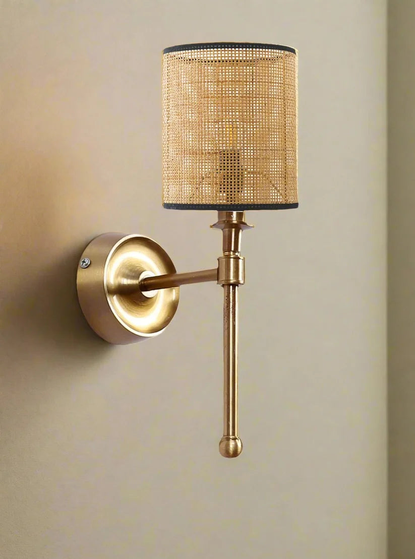 Bamboo Wall Light for Hallway | Rattan Wall Sconce - Roscoe