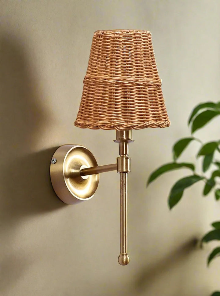 Wicker Wall Light for Hallway | Cane Wall Lamp - Catofordby