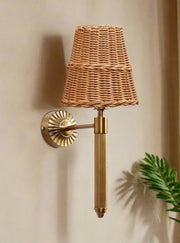Wicker Wall Light for Study Room | Cane Wall Lamp- Everardoby