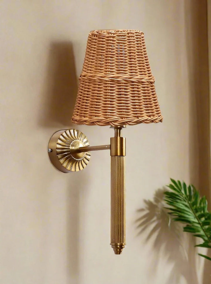 Wicker Wall Light for Study Room | Cane Wall Lamp- Everardoby