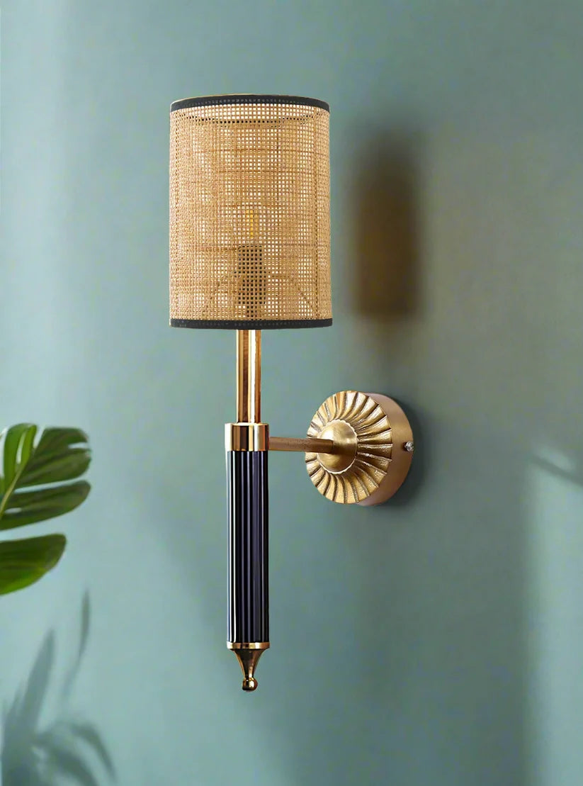 Wicker Wall Sconce for Bathroom | Rattan Wall Lamp- Grahammeby