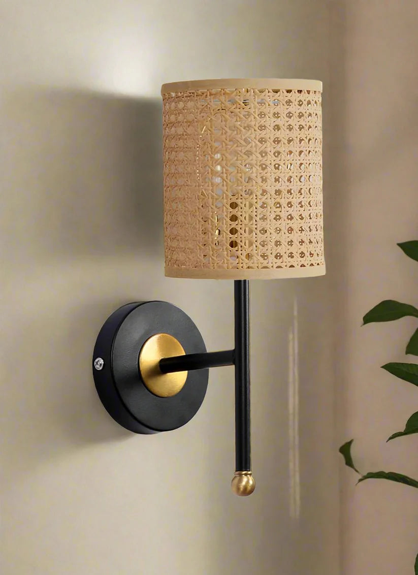 Cane Wall Light for Kitchen | Rattan Wall Sconce - Foster