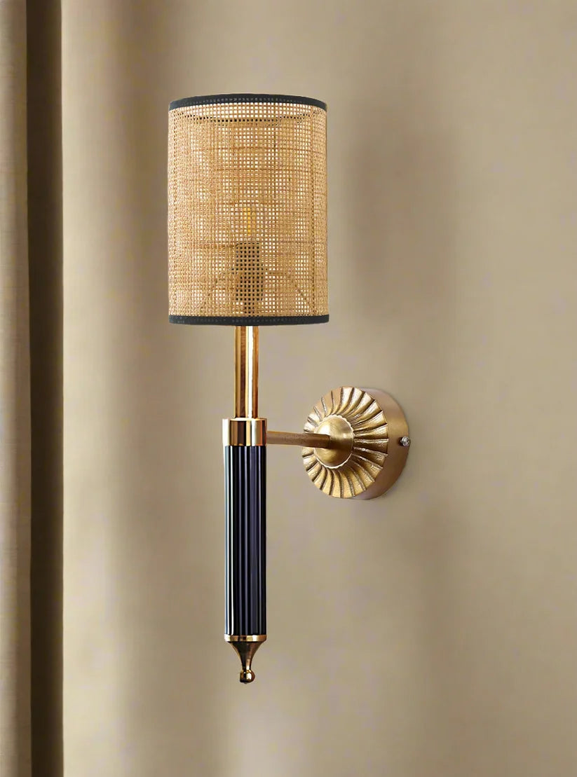 Wicker Wall Sconce for Bathroom | Rattan Wall Lamp- Grahammeby