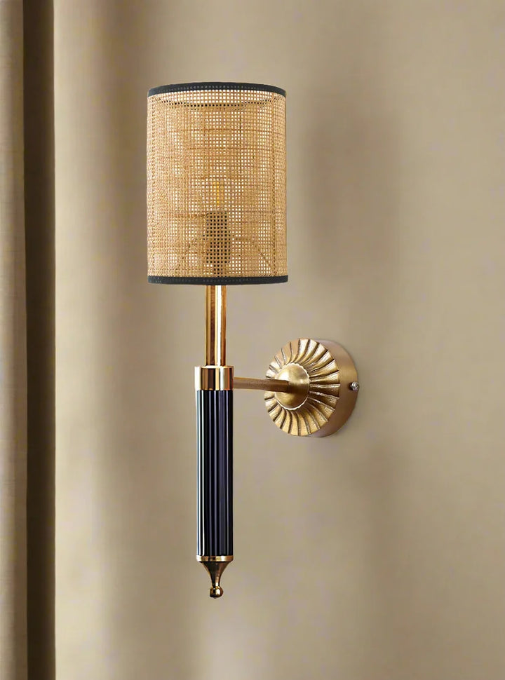Wicker Wall Sconce for Bathroom | Rattan Wall Lamp- Grahammeby