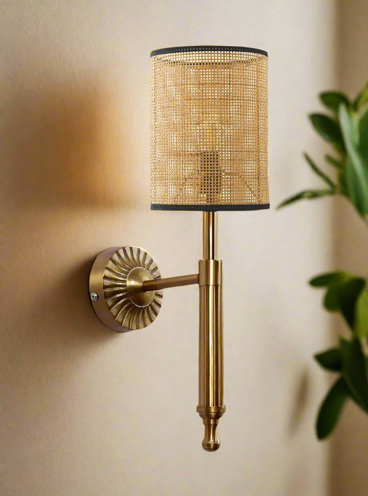 Cane Wall Sconce for Bedroom | Wicker Wall Light - Hendrix