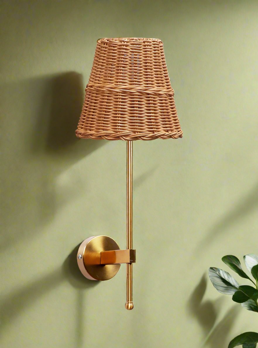 Cane Wall Lamp for Living Room | Bamboo Wall Light - Bram