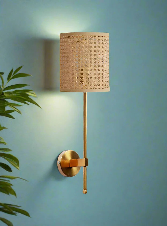 Rattan Wall Sconce for Dining Room | Wicker Wall Lamp - Quillton