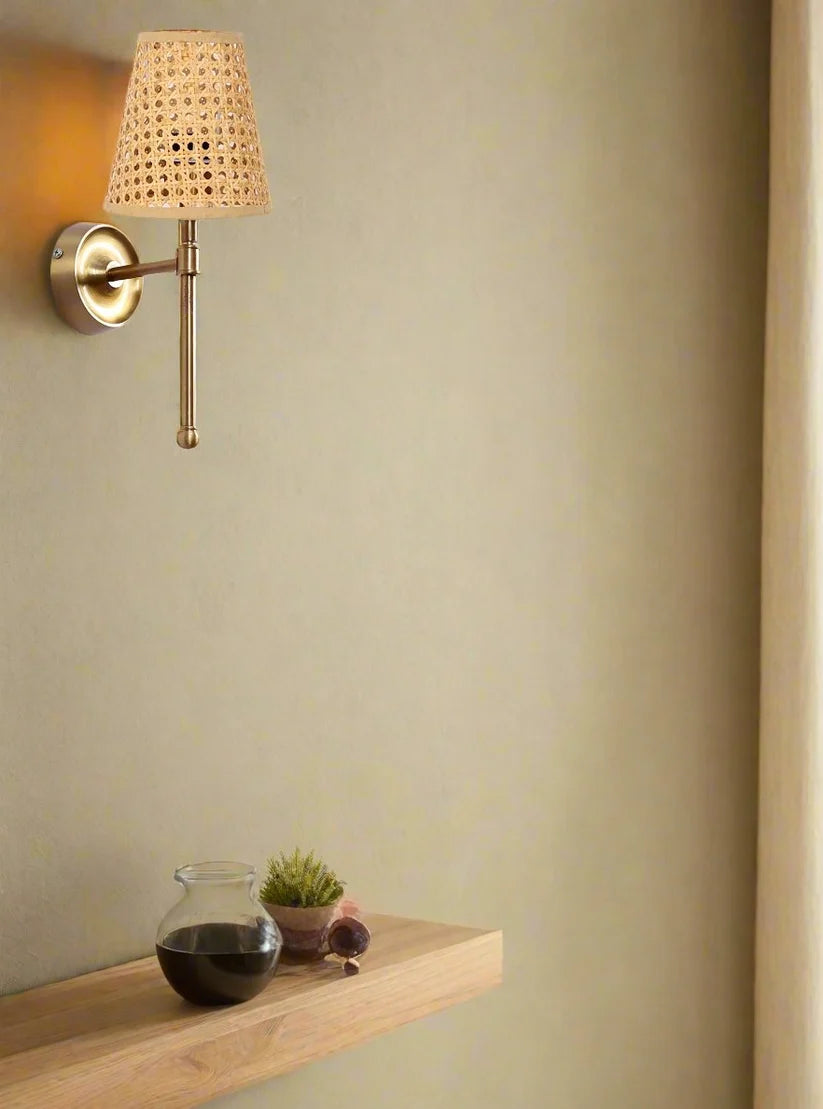 Bamboo Wall Sconce for Dining Room | Rattan Wall Light - Xylo