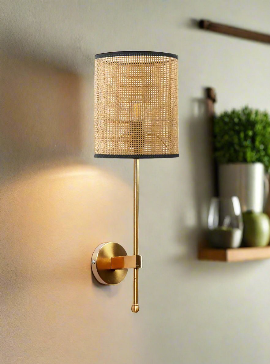 Cane Wall Sconce for Dining Room | Bamboo Wall Lamp - Ignatius
