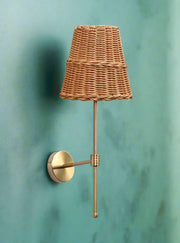 Rattan Wall Lamp for Living Room | Wicker Wall Sconce - Ulwinton