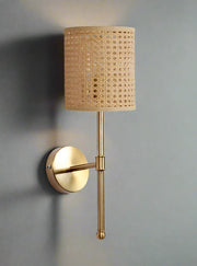 Rattan Wall Lamp for Study Room | Wicker Wall Light - Vesperfield