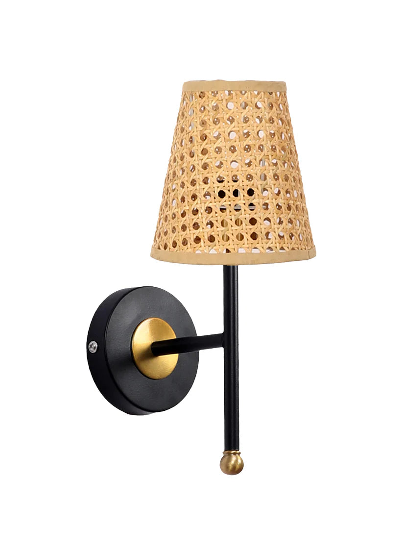 Cane Wall Sconce for Bedroom | Rattan Wall Light - Grant