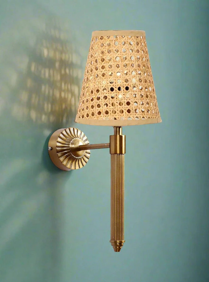 Wicker Wall Lamp for Dining Room - Wardenshir
