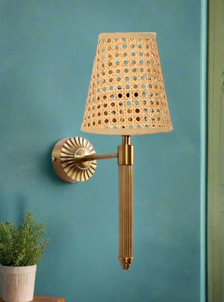 Wicker Wall Lamp for Dining Room - Wardenshir