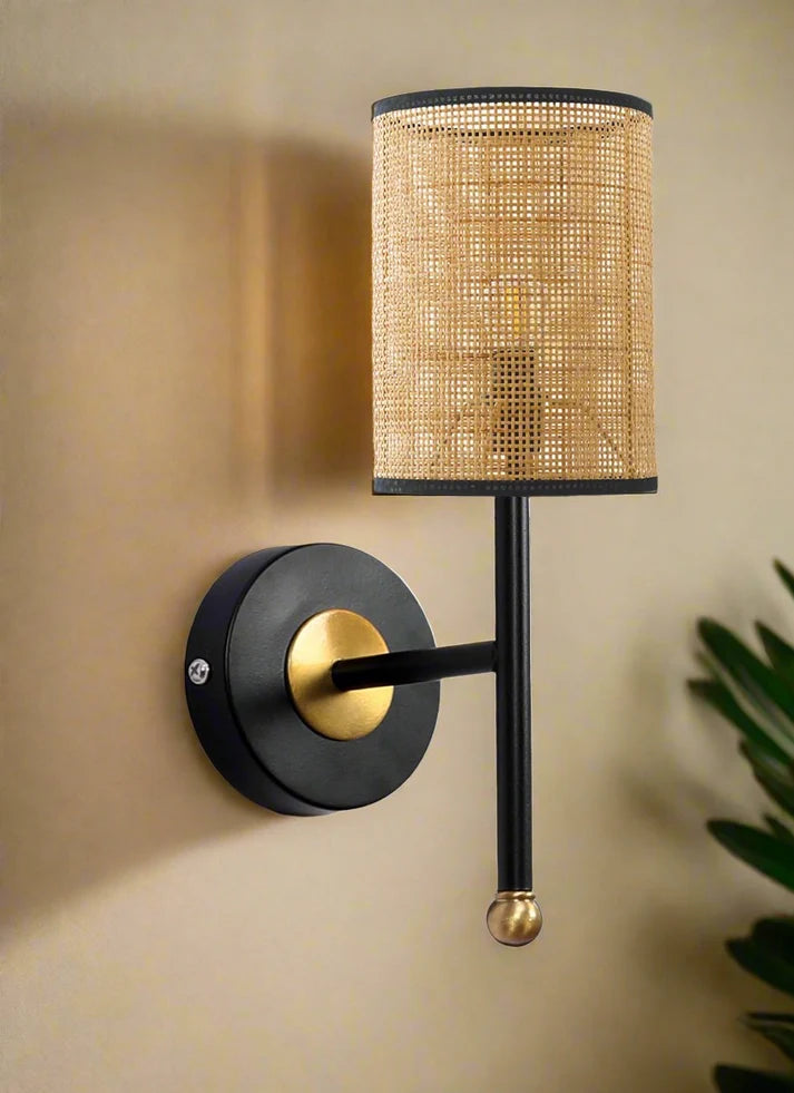 Rattan Wall Lamp for Bedroom | Cane Wall Sconce - Marlow