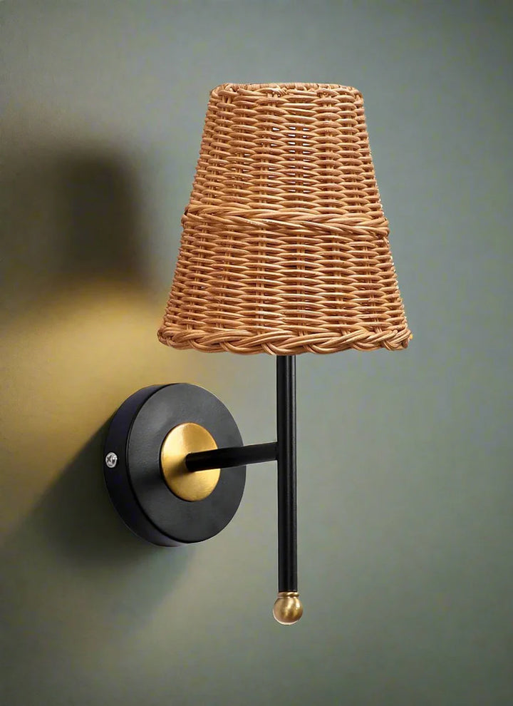 Cane Wall Sconce for Dining Room | Rattan Wall Light - Jareth