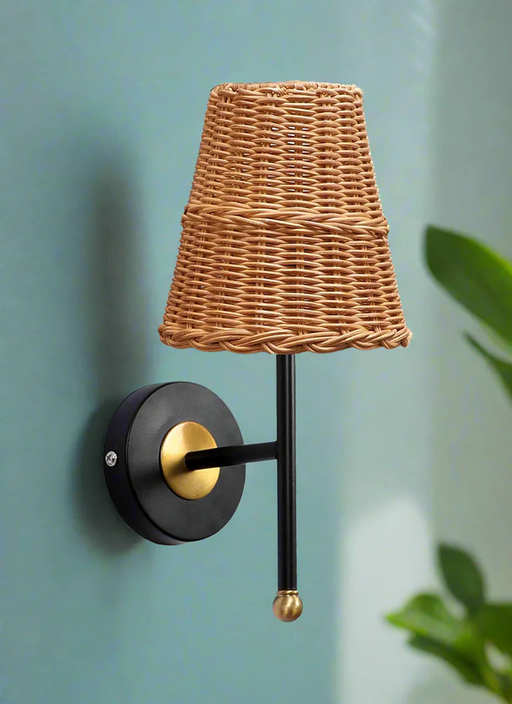Cane Wall Sconce for Dining Room | Rattan Wall Light - Jareth