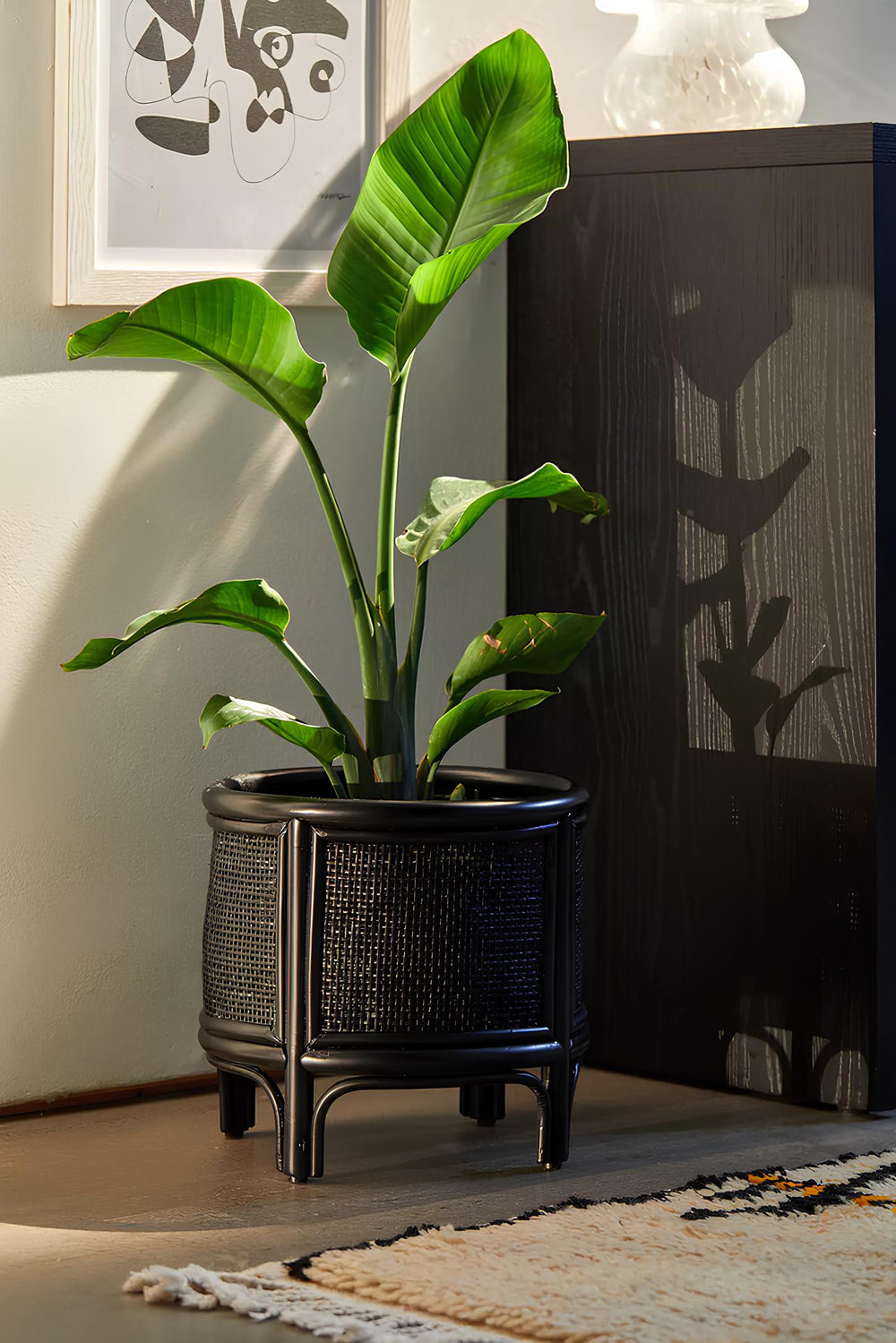 Rattan Plant Pot | Cane Flower Pot with Stand - Adah by Luxury Rattan Handicrafts 