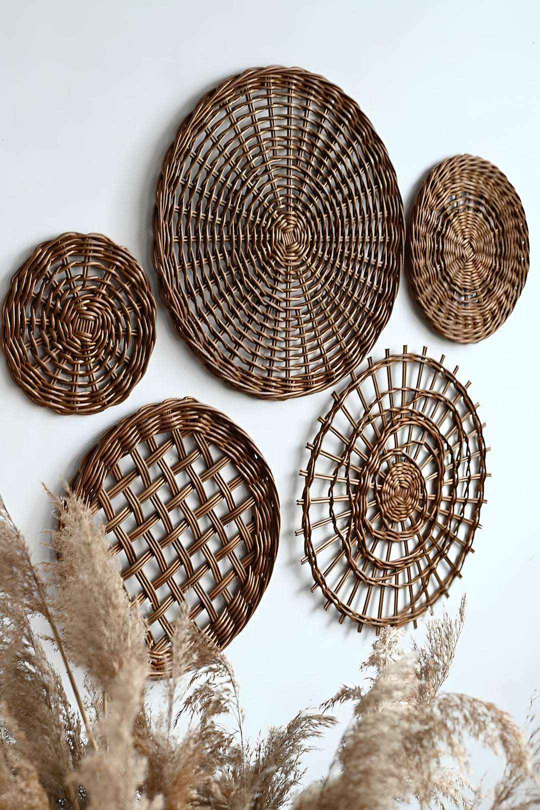 Wicker Wall Basket | Rattan Wall Decor | Bamboo Basket Decor - Adah - Luxury Rattan Handicrafts 