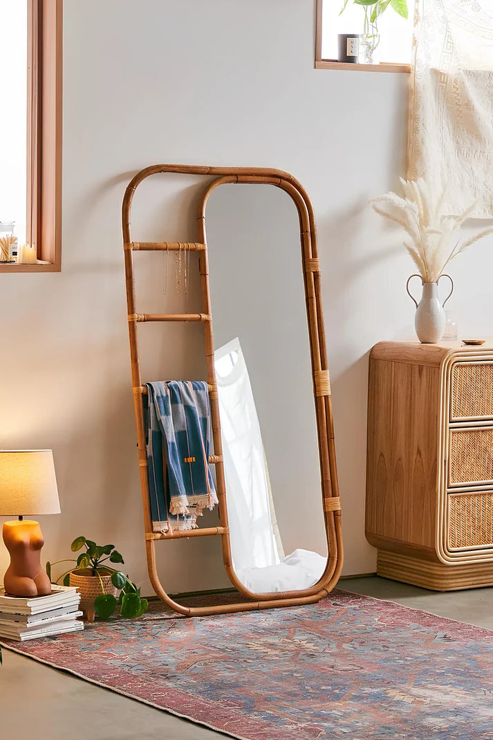 Rattan Wall Mirror for Living Room - Rebecca