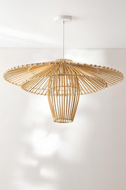 Bamboo Hanging Light for Bedroom | Cane Pendant Lamp - Adah