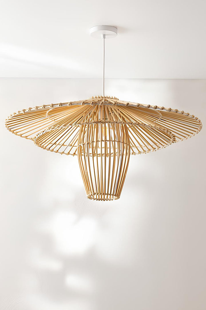Bamboo Hanging Light for Bedroom | Cane Pendant Lamp - Adah