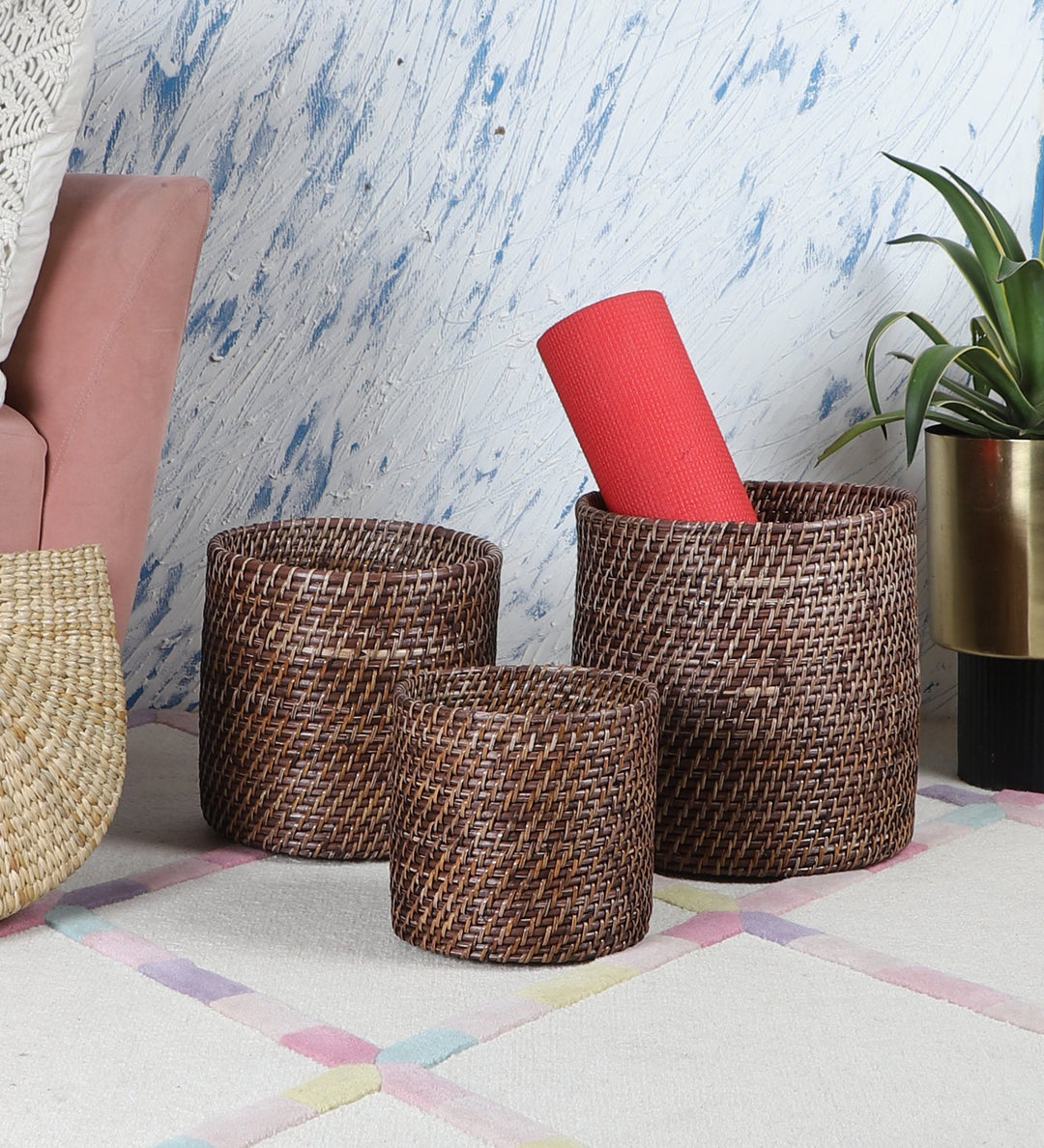 Rattan Planter | Cane Laundry Bin | Bamboo toy Storage - Mahika by Luxury Rattan Handicrafts 