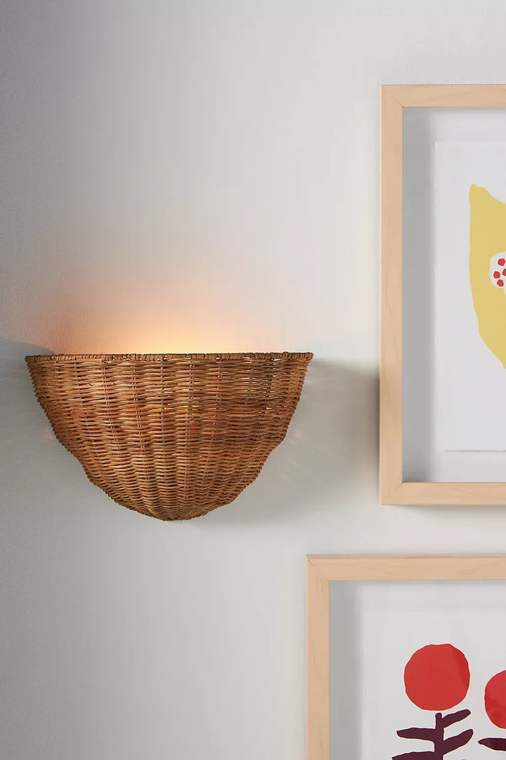 Bamboo Wall Lamp for Bedroom | Jute Wall Light - Oakes