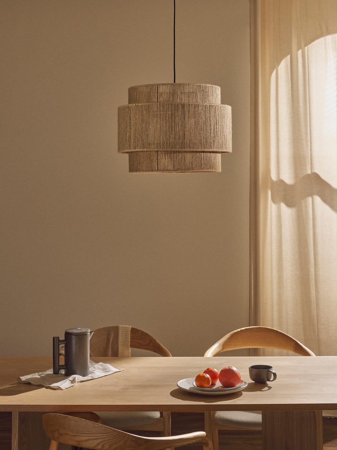 Jute Hanging Light for Bedroom | Natural Pendant Lamp - Niall
