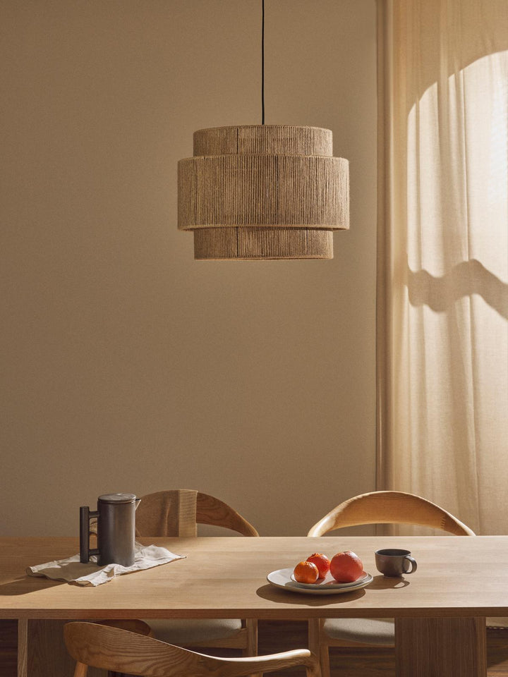 Jute Hanging Light for Bedroom | Natural Pendant Lamp - Niall