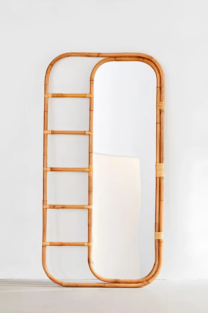 Rattan Wall Mirror for Living Room - Rebecca