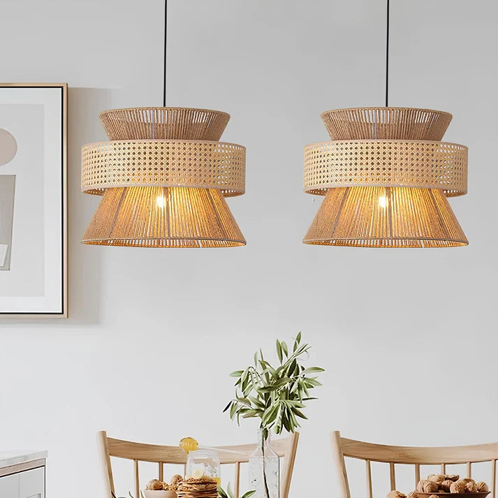 Rattan Hanging Light for Dining Room | Bamboo Pendant Lamp - Yorik