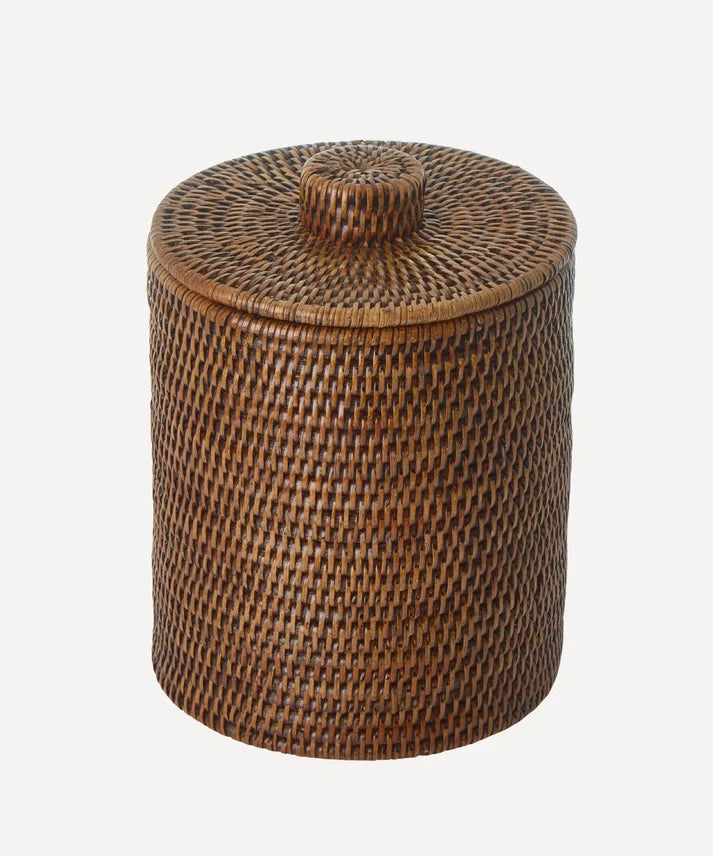 Rattan Laundry Basket with Lid Small for Bathroom - Quintess