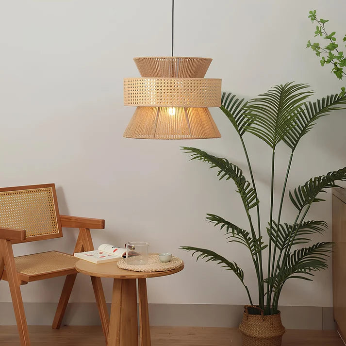 Rattan Hanging Light for Dining Room | Bamboo Pendant Lamp - Yorik